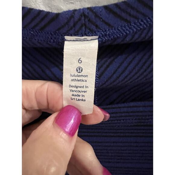 Lululemon Women’s Kanto Catch Me Long Sleeve Size 6 Kanto Striped Sapphire Blue - Picture 4 of 6
